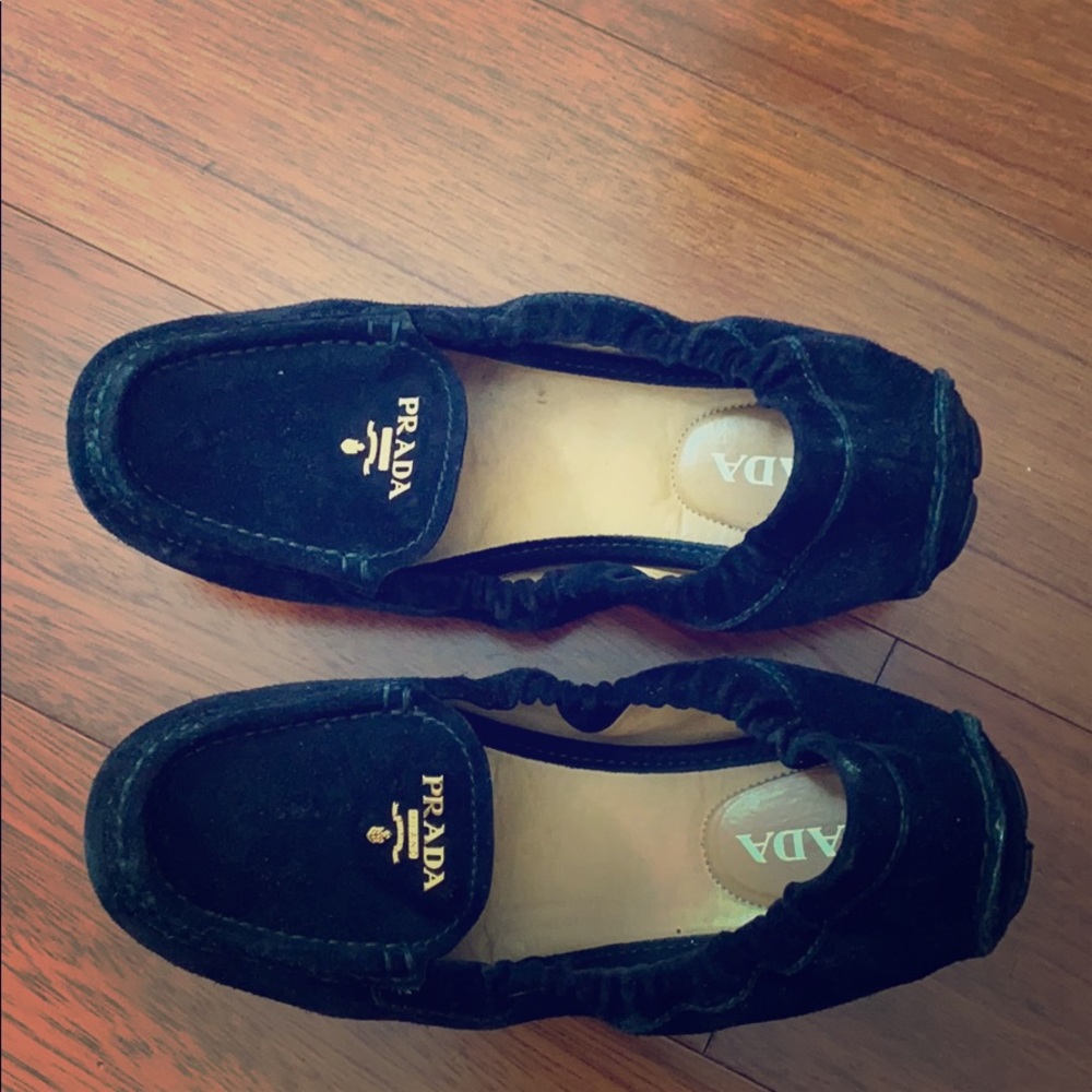 Prada suede loafers (scrunch)